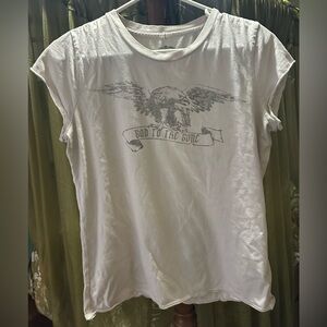 Fossil White Graphic Tee